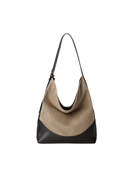 Elon 皮革帆布流浪水桶包