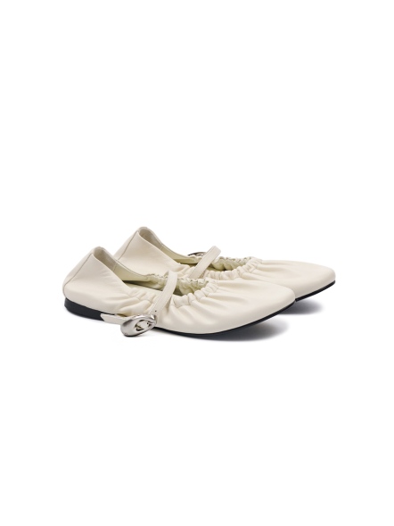 Cora 羊皮抓皺平底芭蕾舞鞋